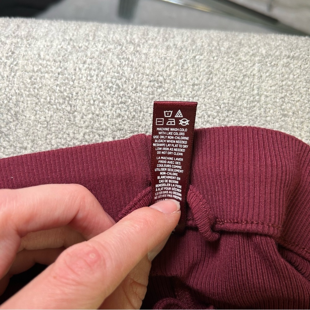 Skims Ribbed Lounge Shorts Burgundy Size Extra Small - Picture 5 of 7